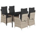 5-cz. zestaw mebli ogrodowych z poduszkami, jasnoszary