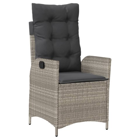 7-cz. zestaw mebli ogrodowych z poduszkami, szary, rattan PE