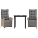 3-cz. zestaw mebli ogrodowych z poduszkami, mieszany beż