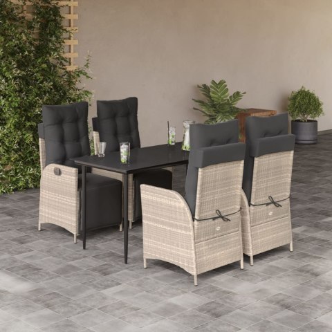 5-cz. zestaw mebli ogrodowych z poduszkami, jasnoszary