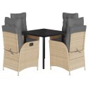 5-cz. zestaw mebli ogrodowych z poduszkami, mieszany beż