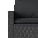 6-cz. zestaw mebli ogrodowych z poduszkami, czarny polirattan