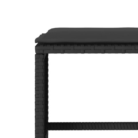 6-cz. zestaw mebli ogrodowych z poduszkami, czarny polirattan