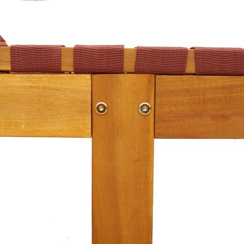 Leżaki, 2 szt., czerwone, lite drewno akacjowe i tkanina