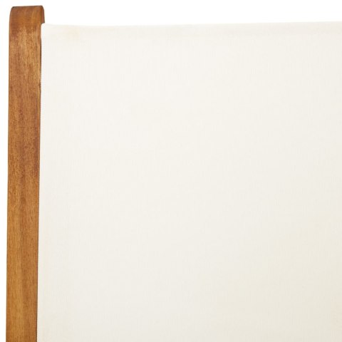 Rozkładane krzesła ogrodowe, 8 szt., kremowe, drewno i tkanina