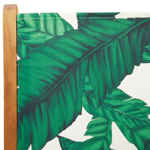 Rozkładane krzesła ogrodowe, 8 szt., zielona tkanina i drewno