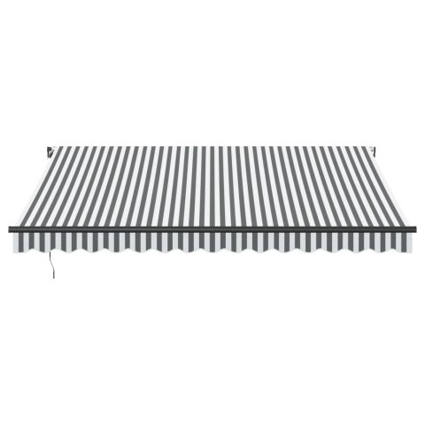 Ręcznie zwijana markiza, antracytowo-biała, 400x350 cm
