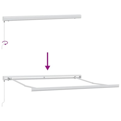 Ręcznie zwijana markiza, burgundowa, 300x250 cm