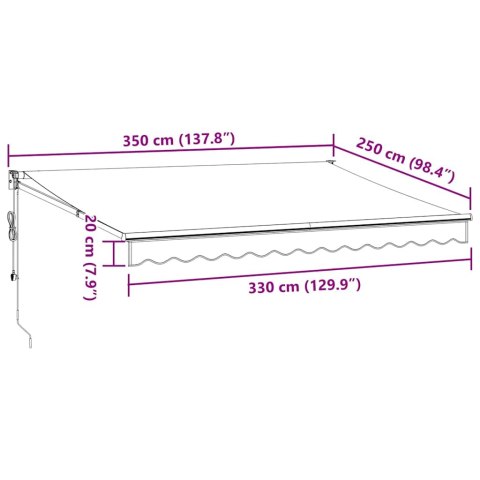 Zwijana markiza, antracytowo-biała, 3,5x2,5 m