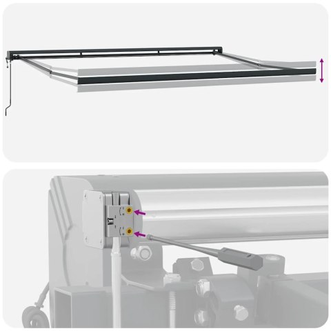 Zwijana markiza, antracytowo-biała, 4x3 m, tkanina i aluminium