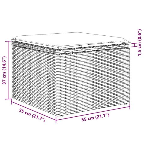 7-cz. zestaw wypoczynkowy do ogrodu, z poduszkami, brązowy