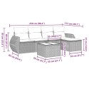 6-cz. zestaw mebli ogrodowych, z poduszkami, jasnoszary