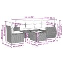 6-cz. zestaw mebli ogrodowych, z poduszkami, jasnoszary