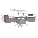 6-cz. zestaw mebli ogrodowych z poduszkami, szary, polirattan