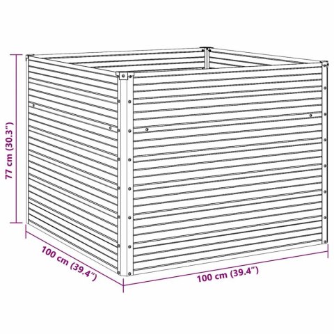 Donica do podniesionej grządki 100 x 100 x 77 cm, stal galwanizowana, szara