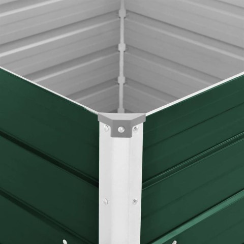 Donica do podniesionej grządki, 100x100x77 cm, stal, zielona