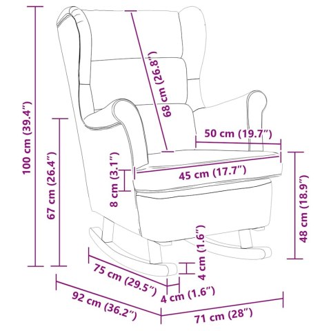 Fotel bujany z kauczukowymi nóżkami, jasnoszary, aksamit