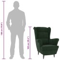 Fotel ciemnozielony, aksamitny
