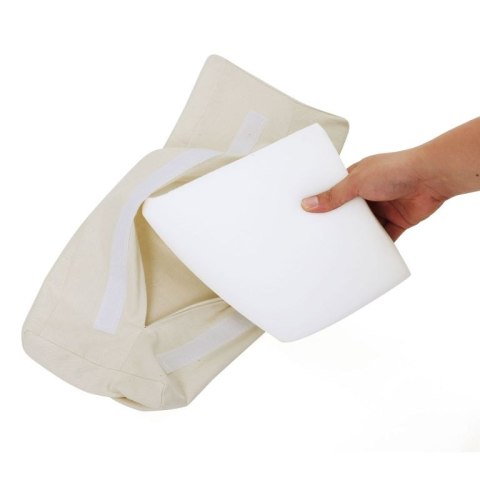 Fotel bujany SONGMICS beżowy, regulowany podnóżek, 150 kg