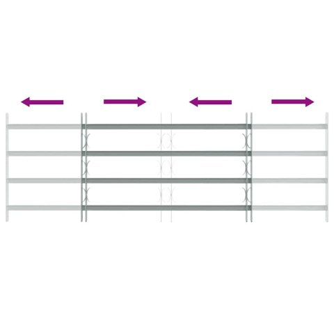 Krata na okno z regulacją, 4 metalowe pręty, 1000-1500 mm