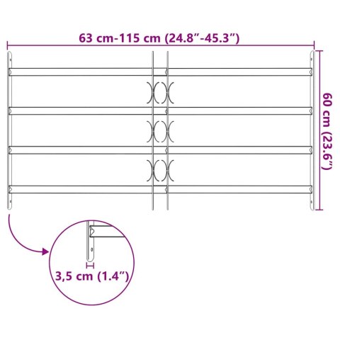 Krata na okno z regulacją, 4 pręty, 700-1050 mm