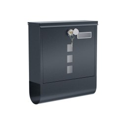 Skrzynka na listy SONGMICS antracytowa z uchwytem na gazety