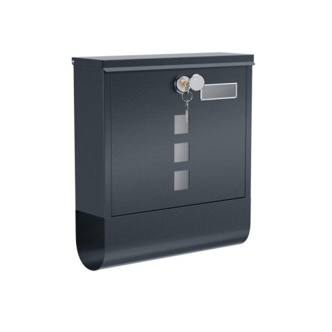 Skrzynka na listy SONGMICS antracytowa z uchwytem na gazety