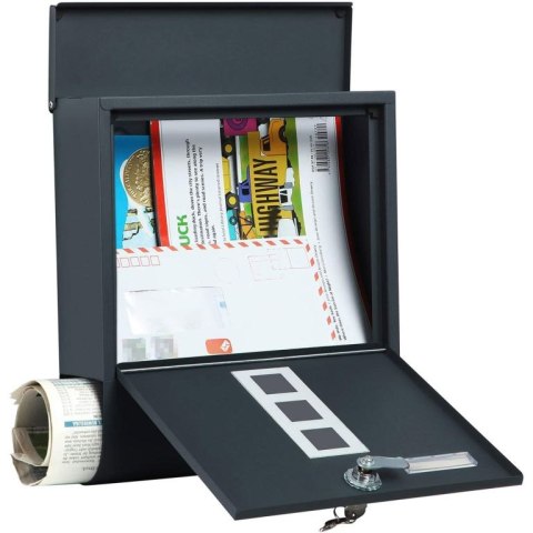 Skrzynka na listy SONGMICS antracytowa z uchwytem na gazety