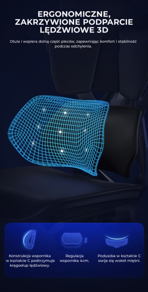 Fotel ergonomiczny gamingowy Angel Furia PRO z podnóżkiem