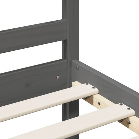 Rama łóżka, szara, lite drewno, 200 x 200 cm