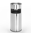 Kosz na śmieci z popielniczką, 17 l, srebrny
