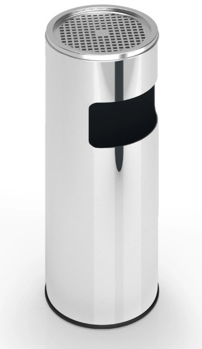 Kosz na śmieci z popielniczką, 17 l, srebrny