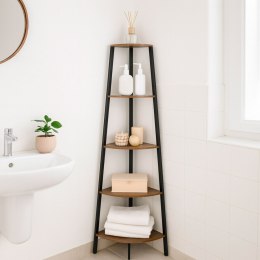 Regał Max Home Czarny Żelazo Drewno MDF 5 Półki 35 x 160 x 35 cm