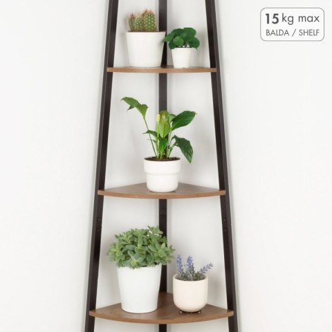 Regał Max Home Czarny Żelazo Drewno MDF 5 Półki 35 x 160 x 35 cm