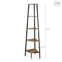 Regał Max Home Czarny Żelazo Drewno MDF 5 Półki 35 x 160 x 35 cm