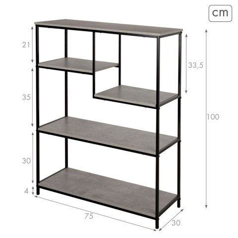 Regał Max Home Żelazo Drewno MDF 5 Półki 75 x 100 x 30 cm
