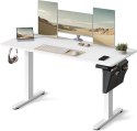 Białe biurko z elektryczną regulacją 140x60 cm, cichy silnik
