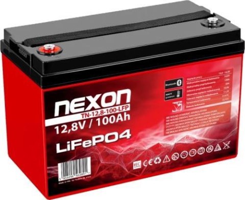 Akumulator LiFePO4 Nexon 100Ah 12,8V z BMS, BLUETOOTH i matą grzewczą