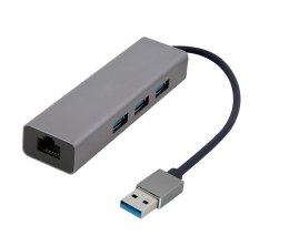 GEMBIRD ADAPTER USB-AM DO LAN GIGABIT HUB USB 3.0 X3 CZARNY