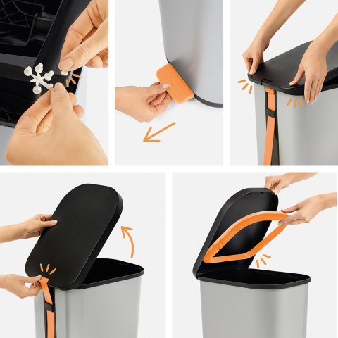 Rotho kosz na śmieci z pedałem RIBO grafitowy 35L