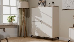 Komoda CORDOBA 4D Kaszmir Beż Dąb Castello Szafka 4 Drzwi 8 Półek Salon