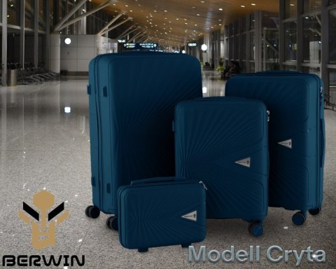 Walizki zestaw XL L M + kosmetyczka twarde 4 kółka TSA lekki komplet podróży