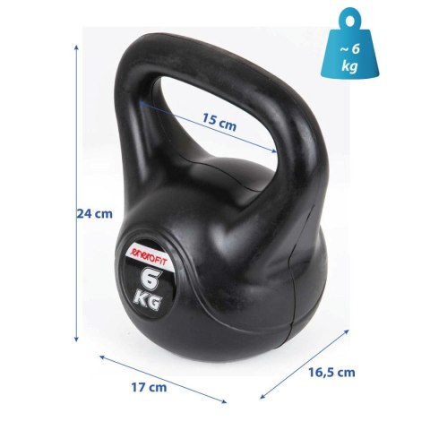 HANTLA KOMPOZYTOWA KETTLEBELL 6KG ODWAŻNIK ENERO FIT