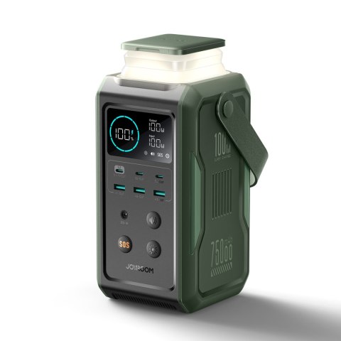 Powerbank turystyczny 75000mAh 100W USB-C USB-A lampka sygnał SOS - zielony