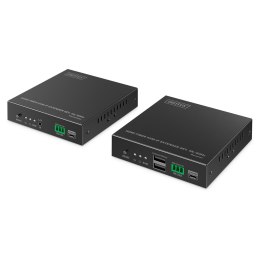 Przedłużacz/Extender światłowodowy DIGITUS KVM HDMI+USB 1.1 do 40km/300m 4K/60Hz, max. 253 odbiorniki, HDMI Loop-Out, Audio (zes