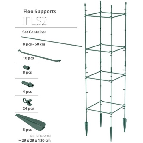 PODPORA DO ROŚLIN FLOO SUPPORTS 29x29x120 CM ZIELONY LEŚNY