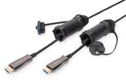Kabel DIGITUS połączeniowy hybrydowy AOC IP68 wzmocniony HDMI 2.0 Premium High Speed 4K60Hz HDMI A/HDMI A M/M czarny 15m
