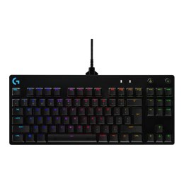 Klawiatura przewodowa Logitech G PRO GX Blue RGB USB US czarna
