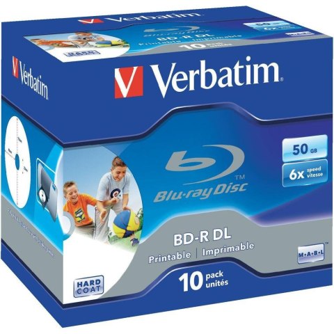 Płyty BD-R DL Verbatim 6x 50GB (Jewel Case 10) Blu-Ray Printable