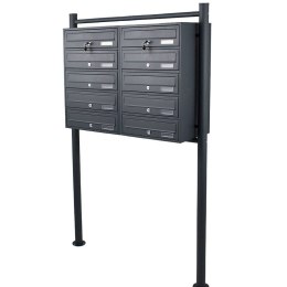 Skrzynka Pocztowa Lokatorska 2x5 Wrzutni Grafitowa Stal nierdzewna na listy